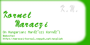 kornel maraczi business card